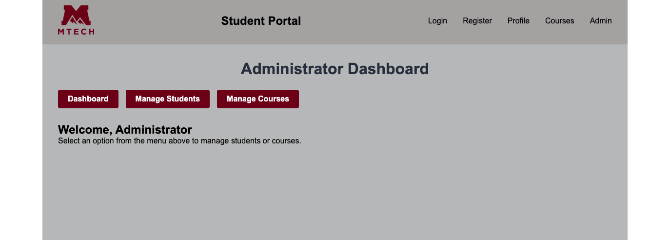 Capstone admin page